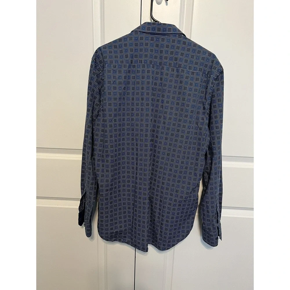 Bugatchi Shaped Fit Men's Casual Shirt Size L Long Sleeve 100%‎ Cotton